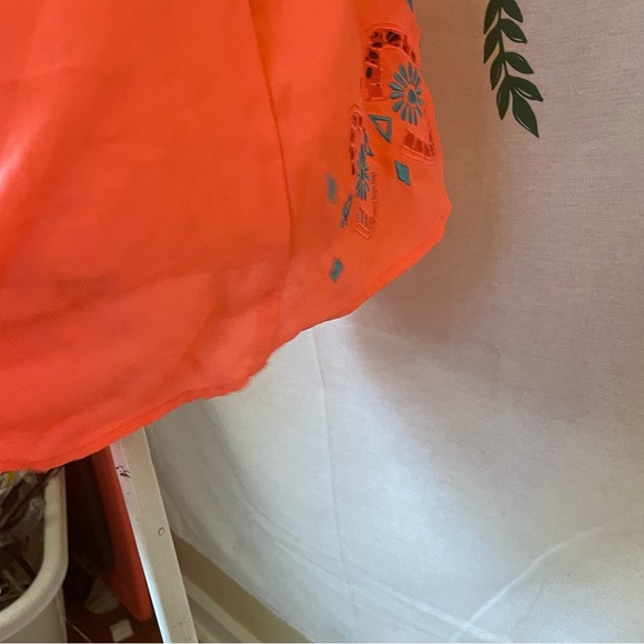 Size L Vanity Peach/Blue Cutout Racerback Tank Top A2 - Picture 5 of 5